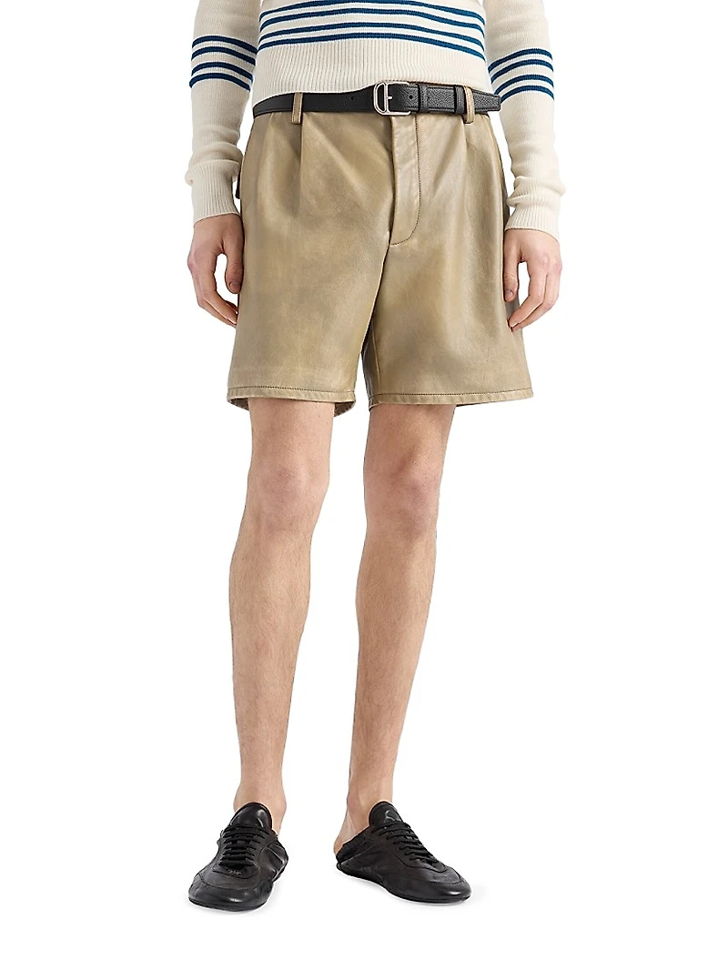 Nappa Leather Bermuda Shorts