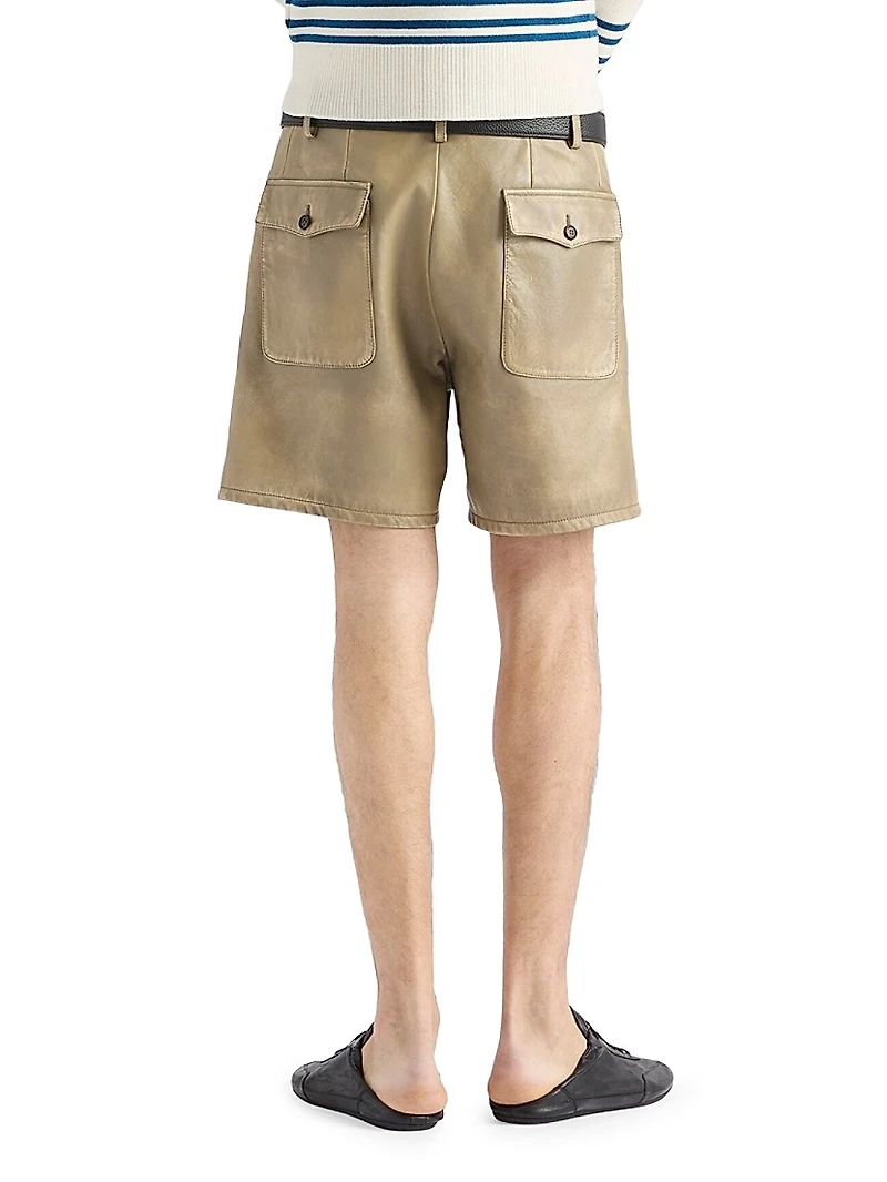 Nappa Leather Bermuda Shorts