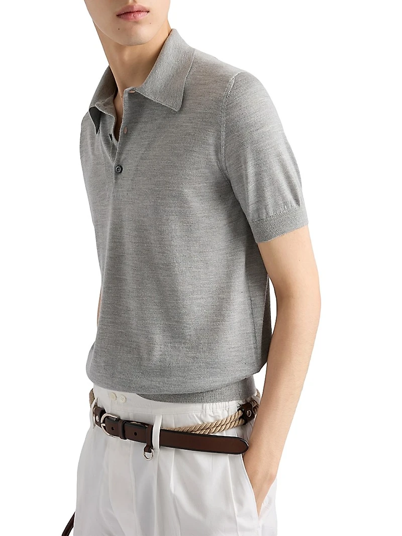 Cashmere and Silk Polo Shirt