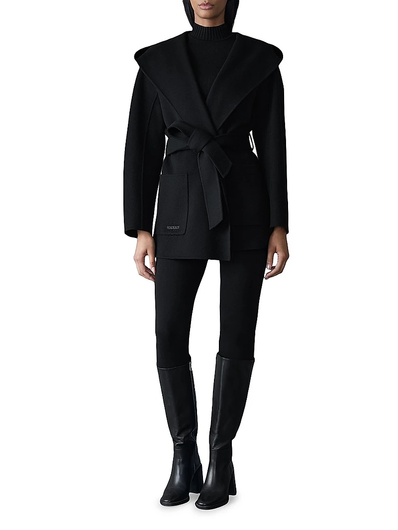 Paya Double-Face Wool Bathrobe Wrap Coat