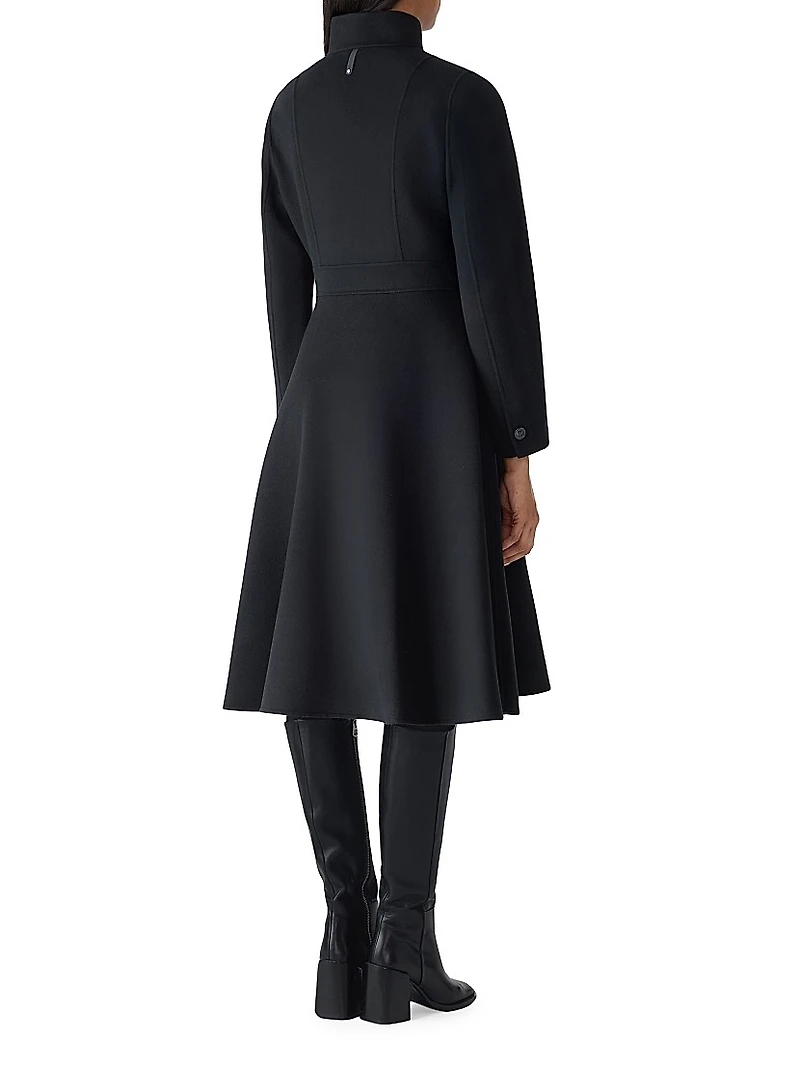 Annia Wool Flared Wrap Coat