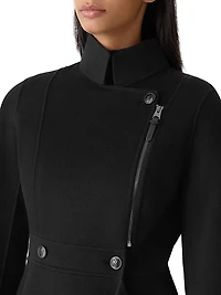 Annia Wool Flared Wrap Coat