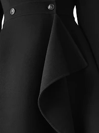Annia Wool Flared Wrap Coat