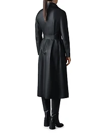 Mai Leather Waterfall Maxi Wrap Coat