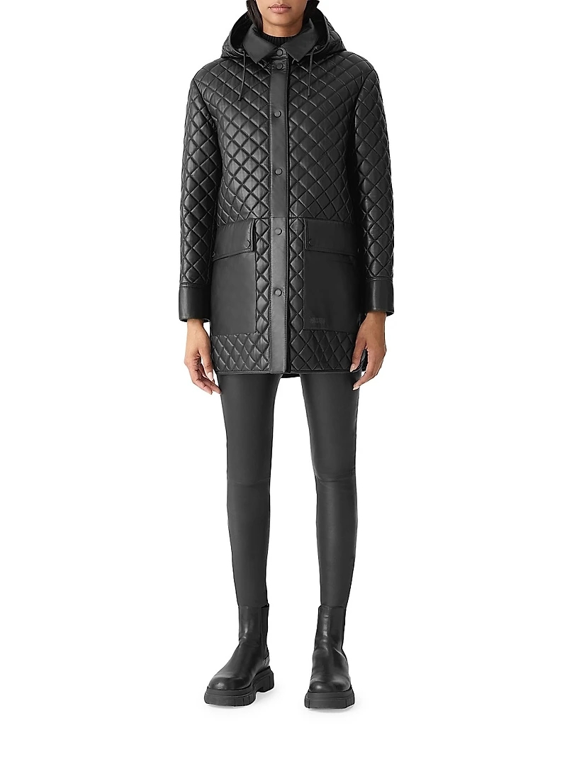 Litzy Quilted Leather Coat