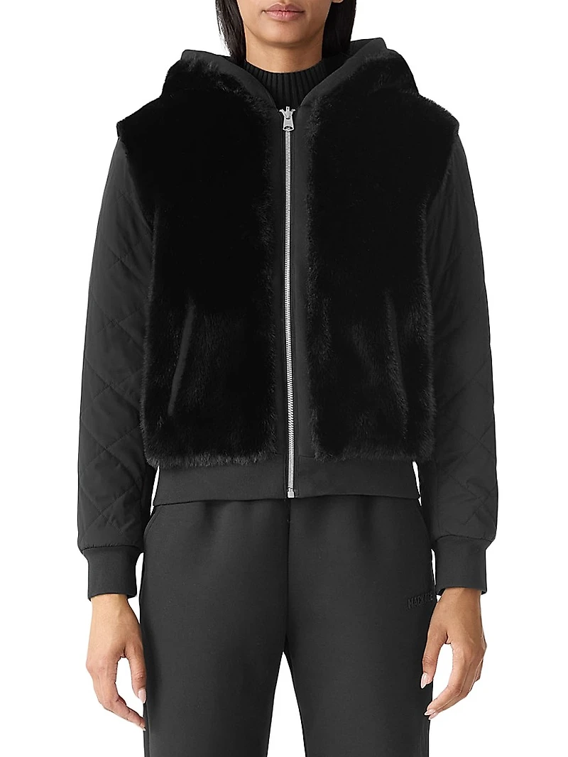 Gwendal Quilted Faux-Fur Reversible Hoodie