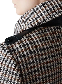 Elodie Tailored Houndstooth Wool Maxi Coat
