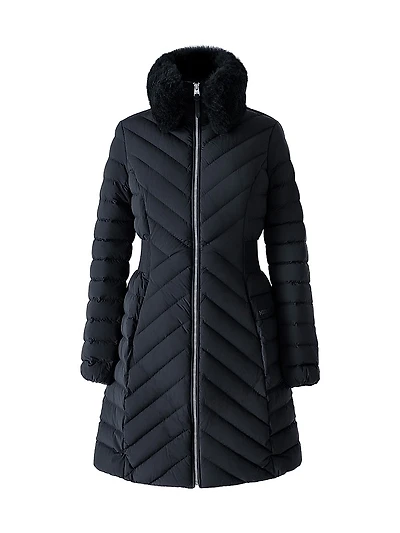 Lyris Shearling-Trim Down Coat