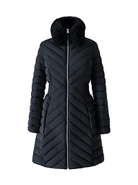 Lyris Shearling-Trim Down Coat