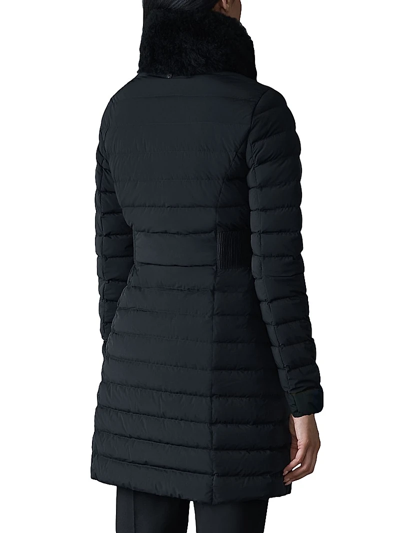 Lyris Shearling-Trim Down Coat