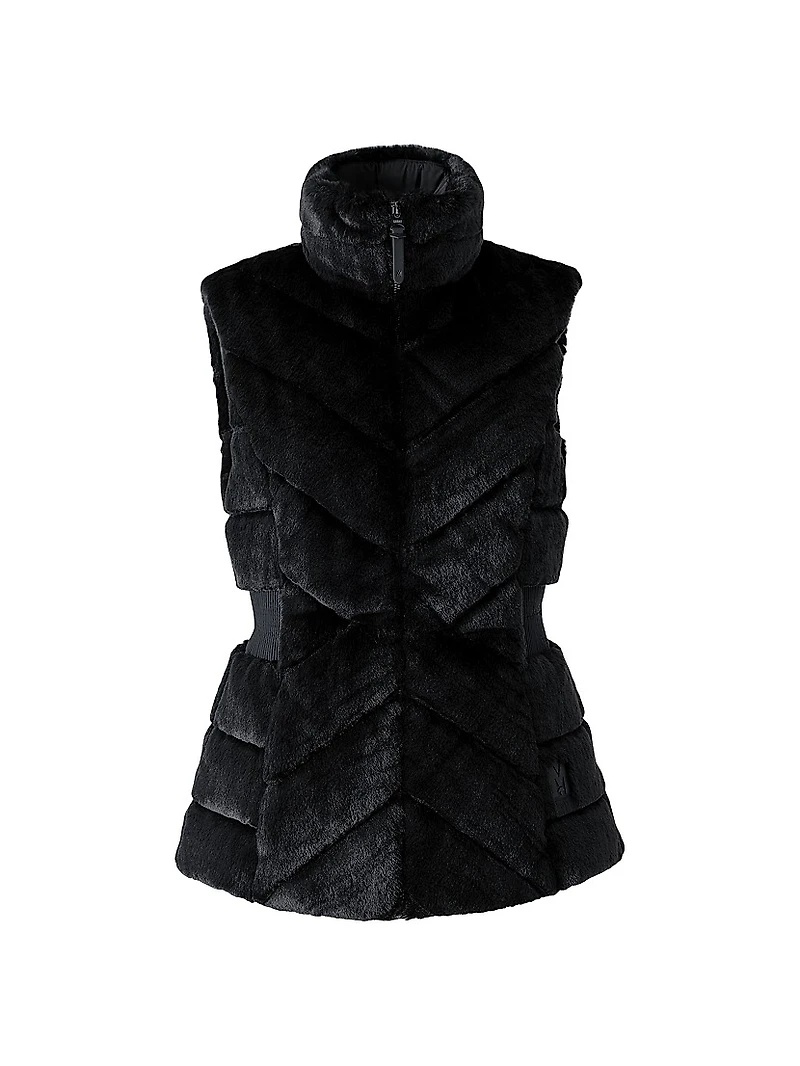Twiggy Faux-Fur Down Vest