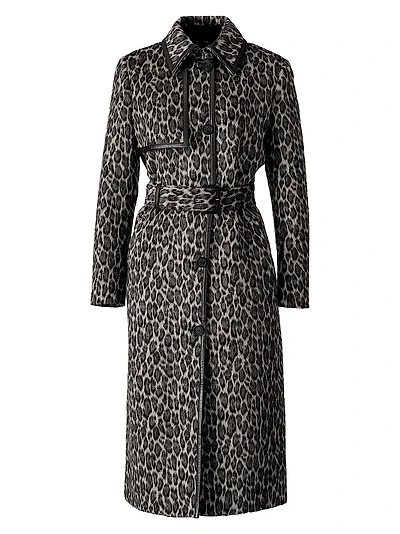 Zeva Animal-Printed Wool-Blend Coat