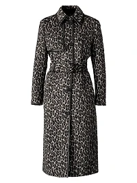 Zeva Animal-Printed Wool-Blend Coat