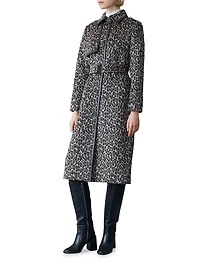 Zeva Animal-Printed Wool-Blend Coat