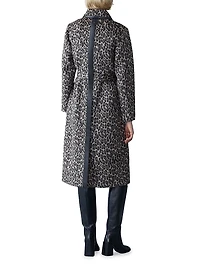Zeva Animal-Printed Wool-Blend Coat