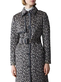 Zeva Animal-Printed Wool-Blend Coat