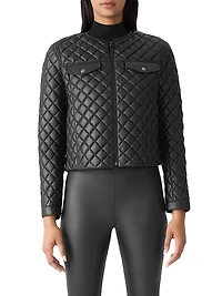 Lena Quilted Leather Crop Jacket