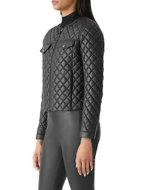 Lena Quilted Leather Crop Jacket