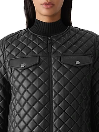 Lena Quilted Leather Crop Jacket