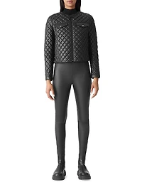 Lena Quilted Leather Crop Jacket