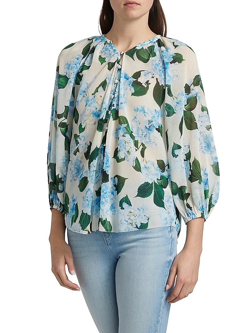 Teagan Floral Dolman-Sleeve Blouse