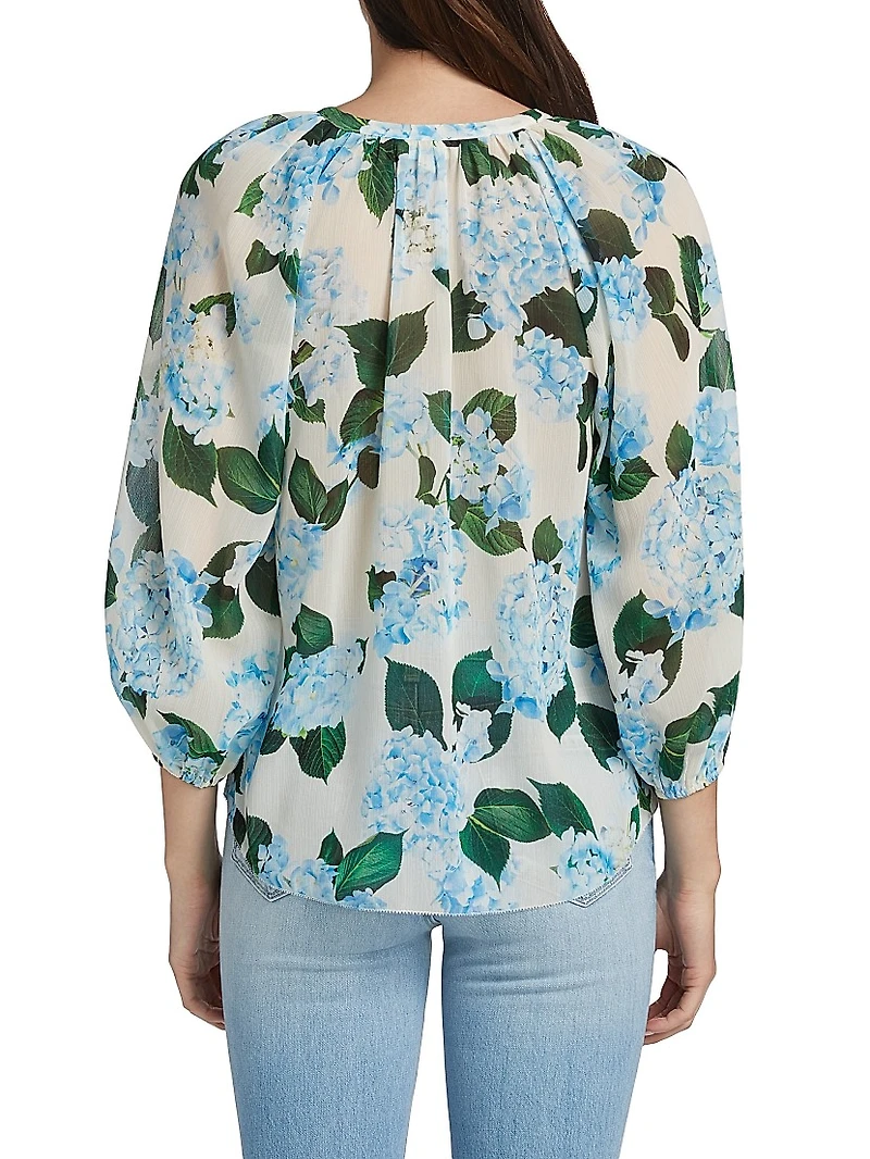 Teagan Floral Dolman-Sleeve Blouse