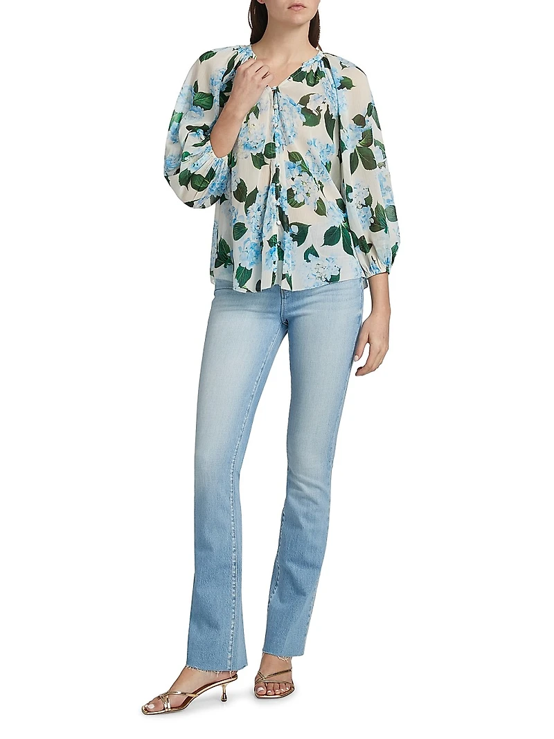 Teagan Floral Dolman-Sleeve Blouse