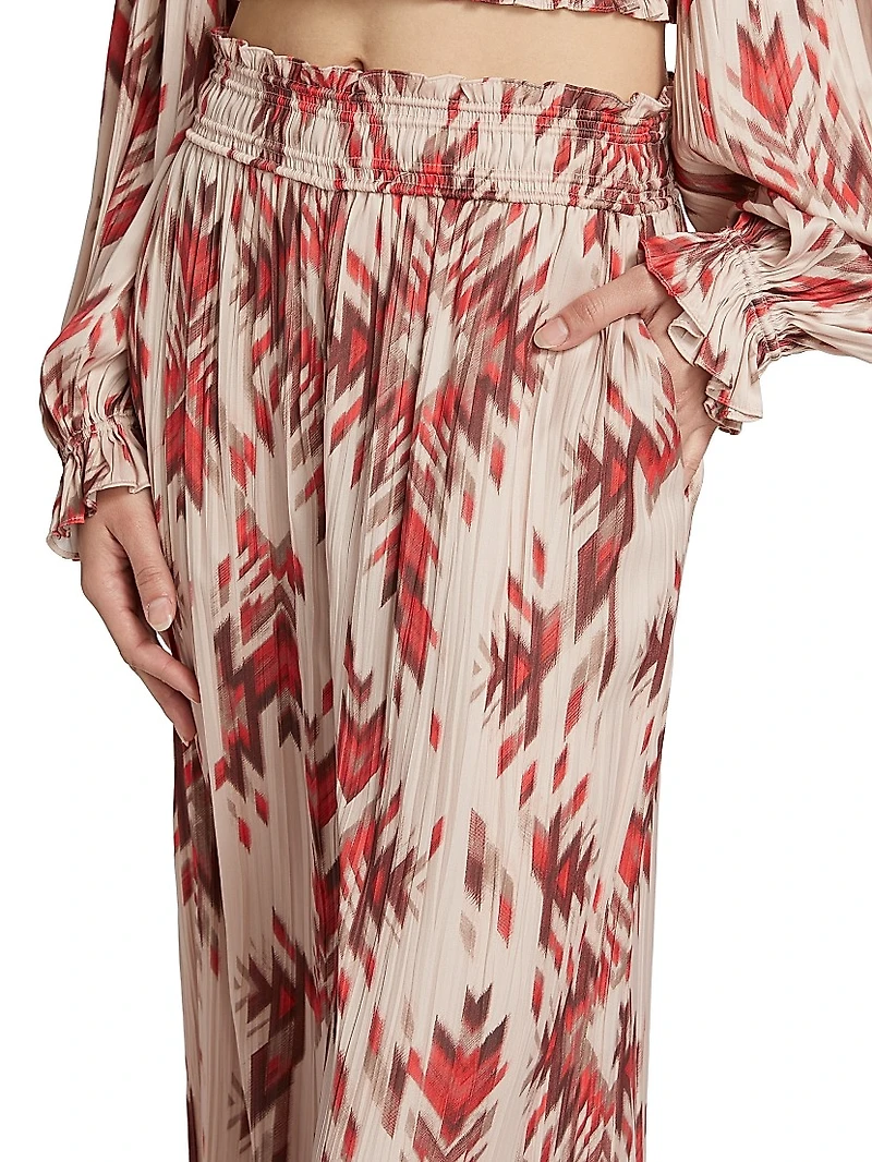 Lyra Printed Smocked Pants