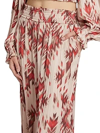 Lyra Printed Smocked Pants