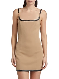 Jettie Leather-Trim Minidress