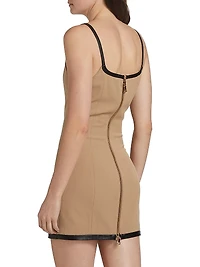 Jettie Leather-Trim Minidress