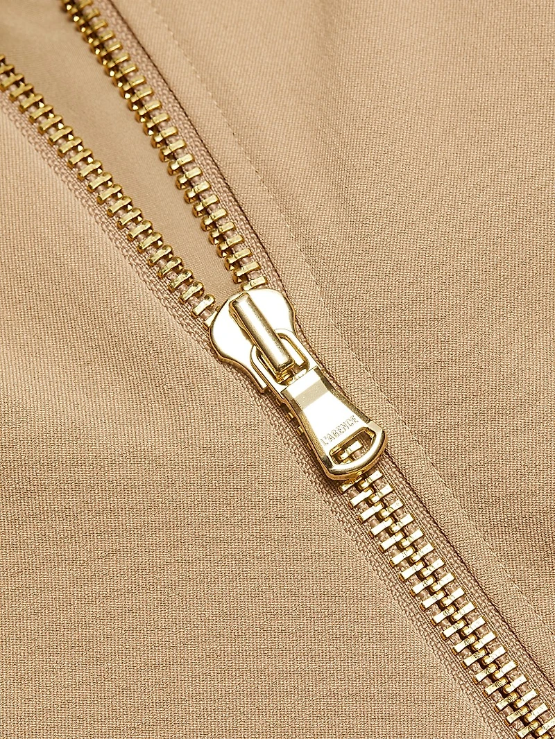 Jettie Leather-Trim Minidress