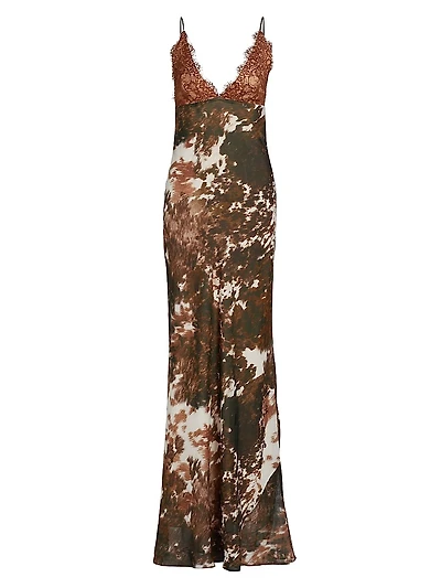 Susanna Lace-Trimmed Slip Maxi Dress