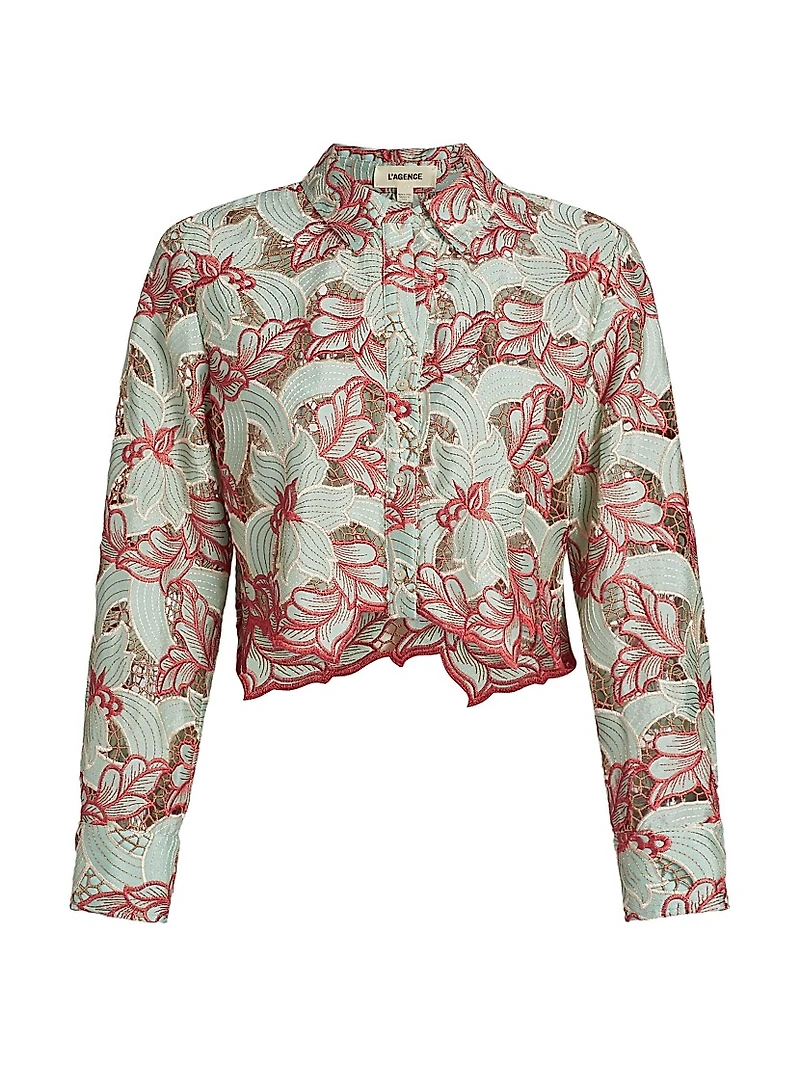 Akemi Embroidered Cropped Shirt