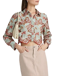 Akemi Embroidered Cropped Shirt