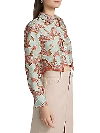 Akemi Embroidered Cropped Shirt