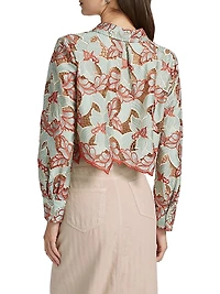 Akemi Embroidered Cropped Shirt