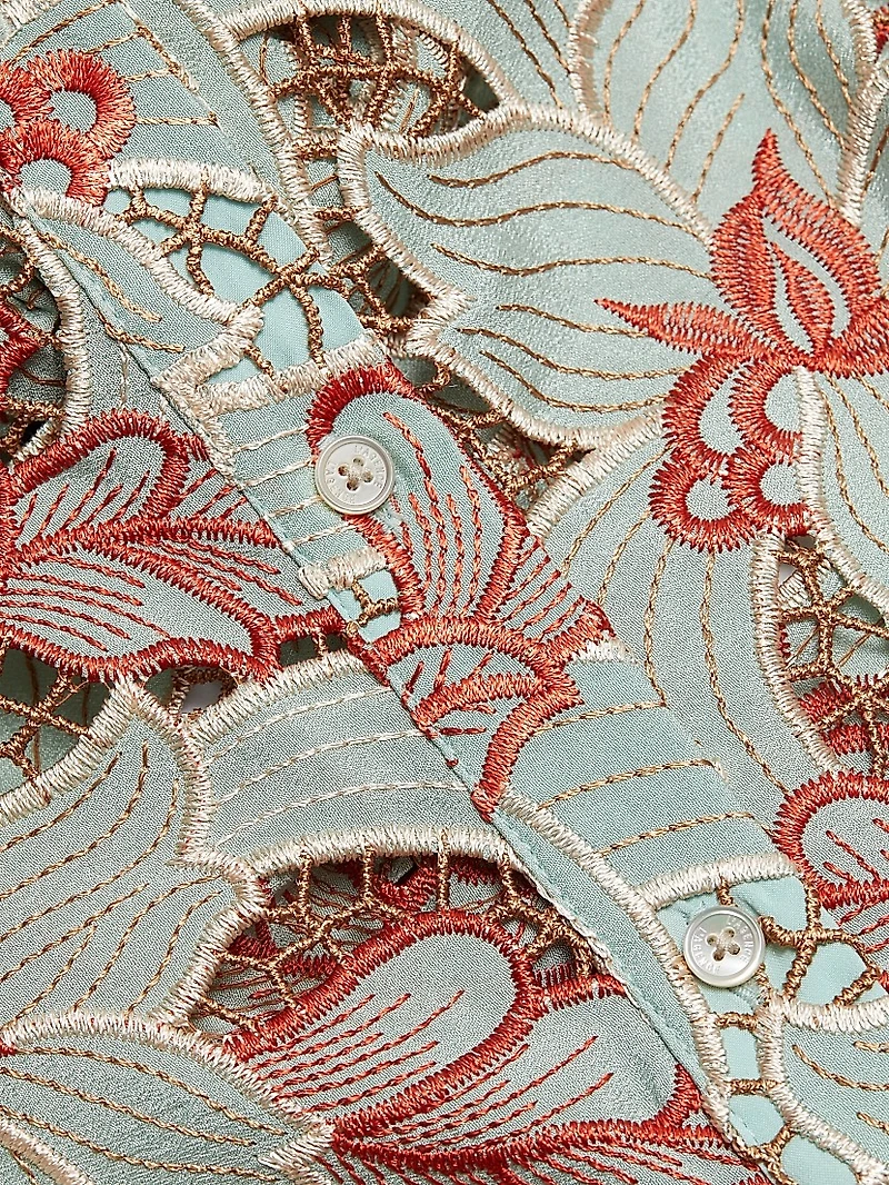 Akemi Embroidered Cropped Shirt