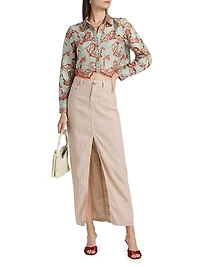 Akemi Embroidered Cropped Shirt