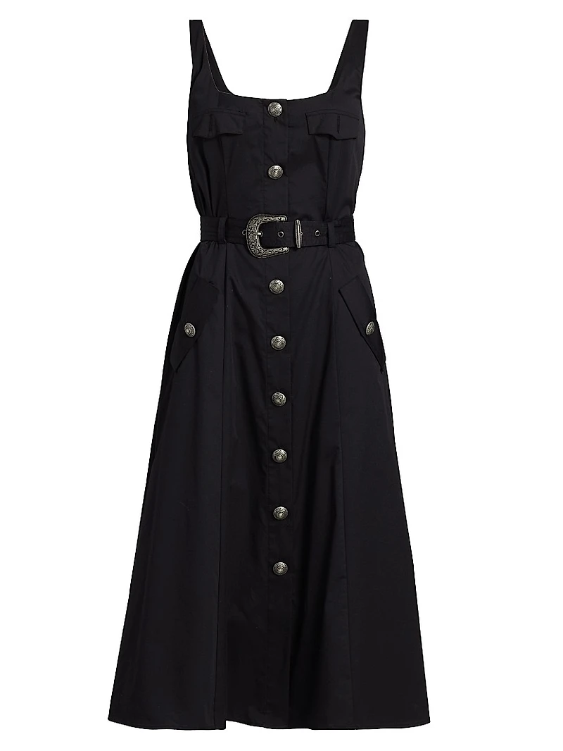 Tazia Belted A-Line Midi-Dress
