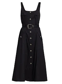 Tazia Belted A-Line Midi-Dress