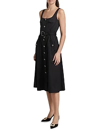 Tazia Belted A-Line Midi-Dress