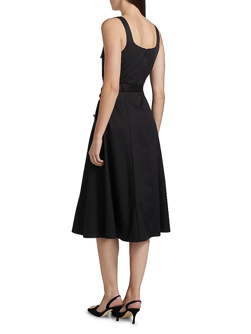 Tazia Belted A-Line Midi-Dress