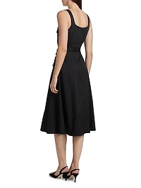 Tazia Belted A-Line Midi-Dress