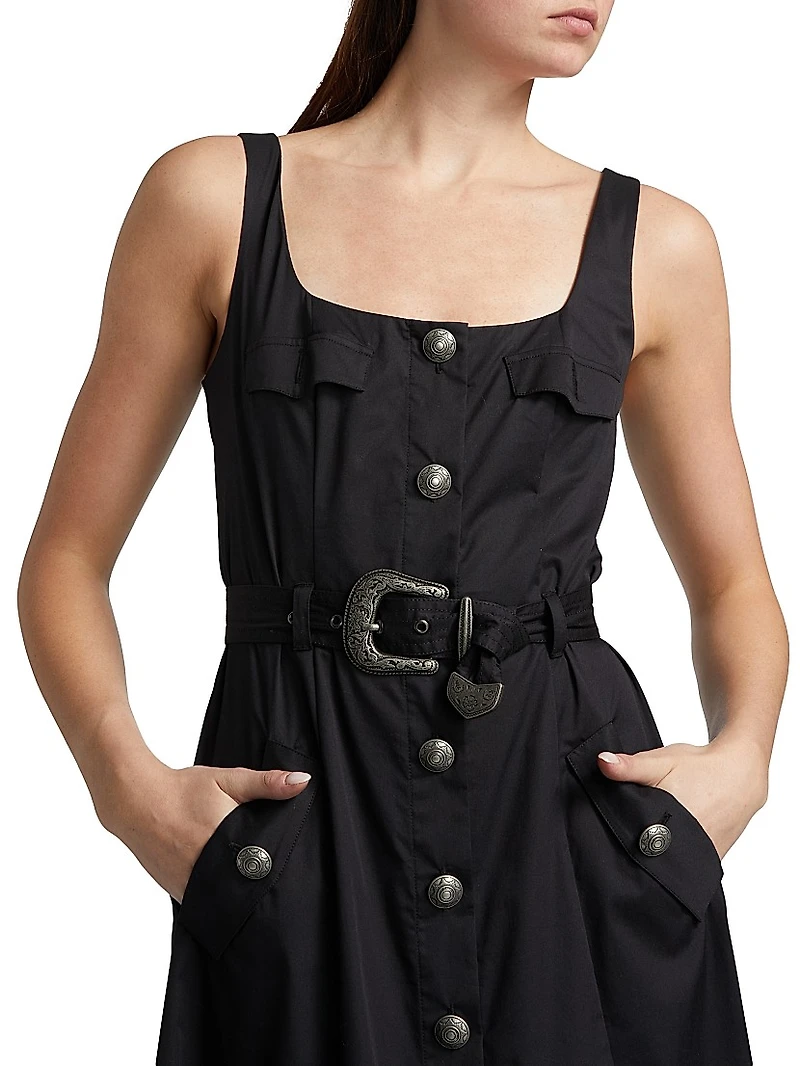 Tazia Belted A-Line Midi-Dress