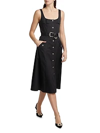Tazia Belted A-Line Midi-Dress