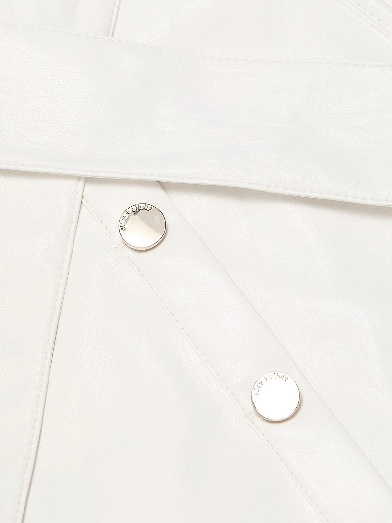 Lucy Faux Leather Tie-Waist A-Line Minidress