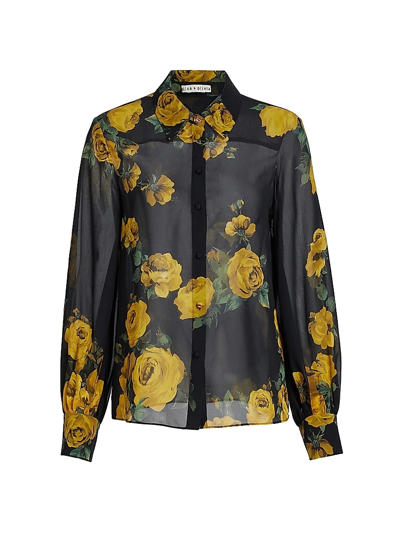 Candace Floral Sheer Blouson Shirt