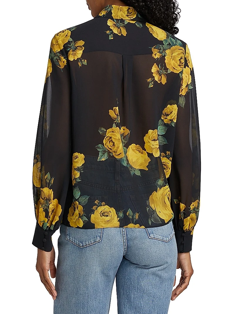 Candace Floral Sheer Blouson Shirt