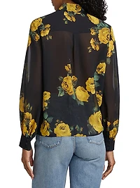 Candace Floral Sheer Blouson Shirt